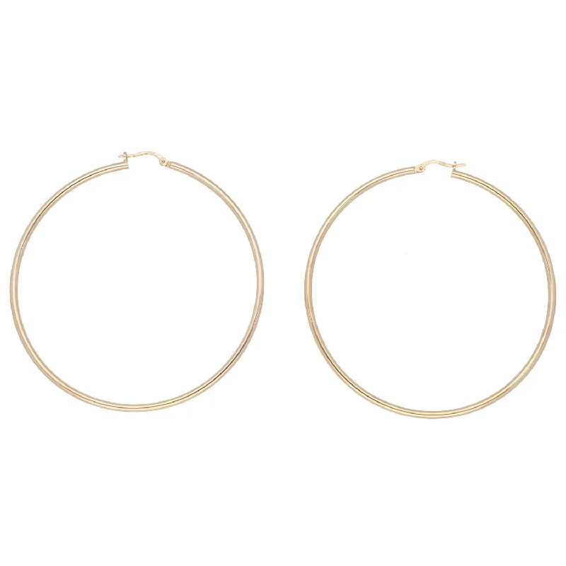 drop dangle earrings for women-New 9ct Gold Hoop Earrings