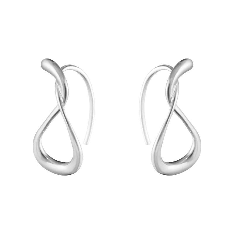 flower earrings for women-Mercy Silver Small Earhoops