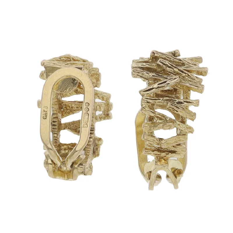 modern earrings for women-9ct Gold Clip On Earrings