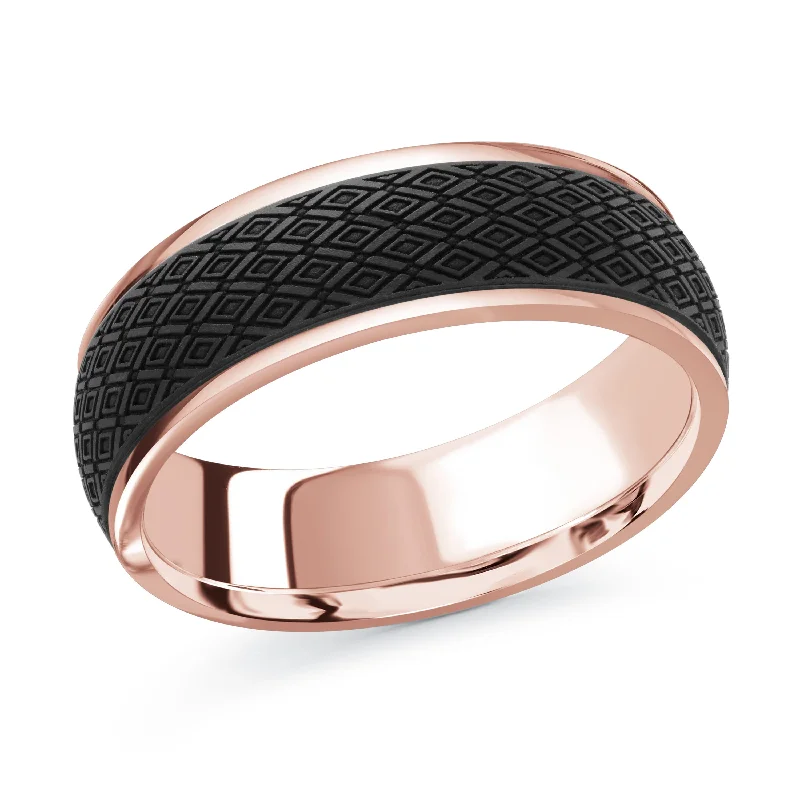 rose gold engagement ring for women-14K Rose Gold Ring from the Noir Collection by Malo - MRDA-084-7P