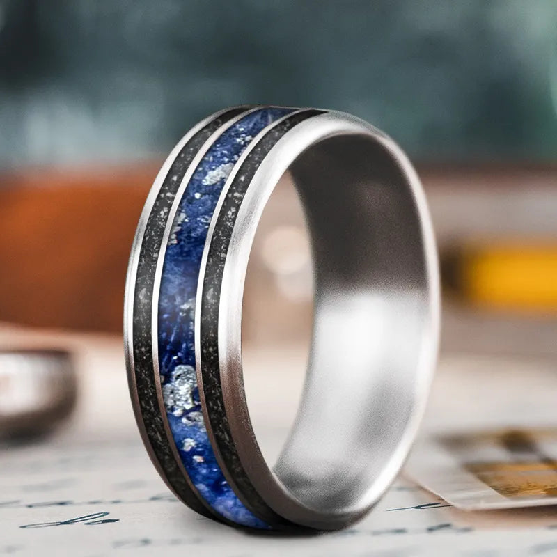 custom wedding ring for women-Custom Design - 3-Inlay Wide Center Ring rkSOC2IHBNewNpDg1ZMi12js