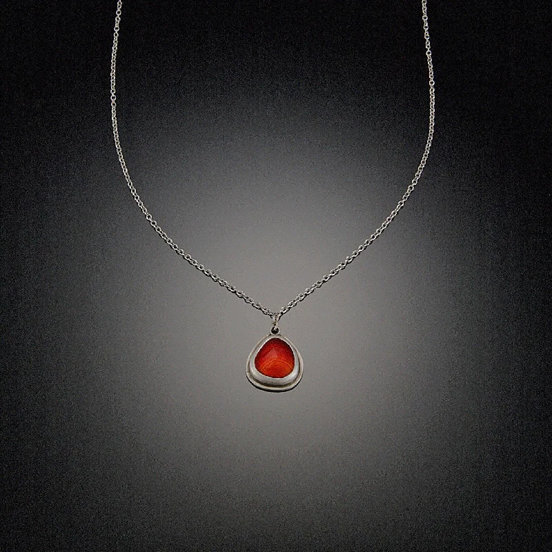 vintage necklace for women-Rose Cut Carnelian Necklace