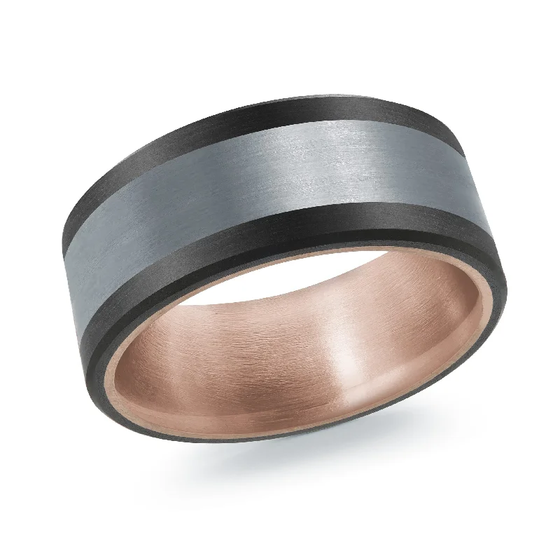 custom-designed engagement ring for women-14K Rose Gold Ring from the Tantalum Collection by Malo - MRDTN-037-9P