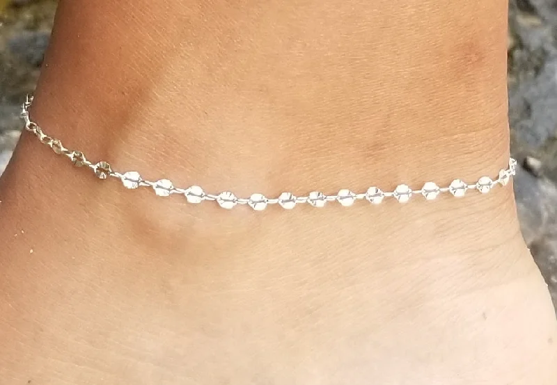 tropical anklet for women-Glitter Sun Anklet (Sterling Silver)