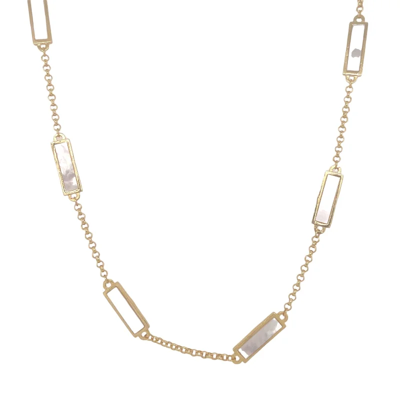 layered necklace for women-Mother of Pearl Station