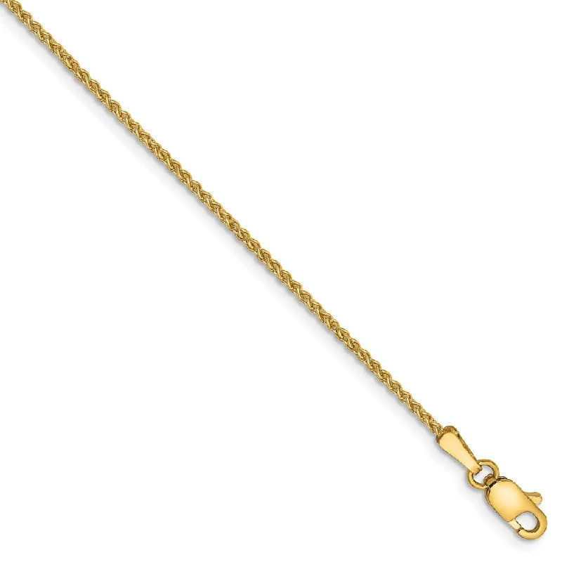 adjustable bracelet for women-1.25mm, 14k Yellow Gold, Solid Spiga Chain Anklet