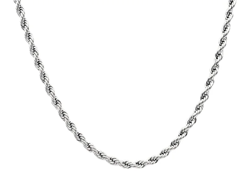 trendy charm necklace for women-Mens 5MM Stainless Steel 24" Rope Chain Necklace