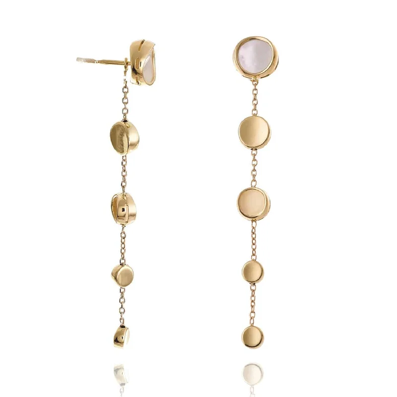 personalized earrings for women-Armillas Glow Ca Leido 18ct Yellow Gold Circle Pearl Drop Earrings