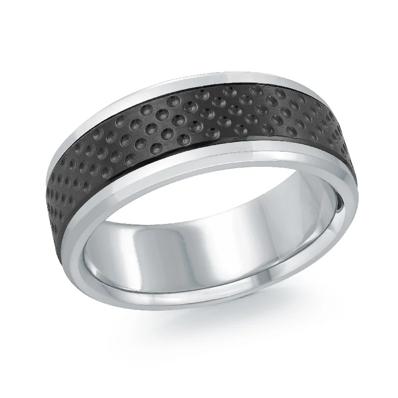 fancy engagement ring for women-14K White Gold Ring from the Titanium Collection by Malo - MRDTI-005-8W