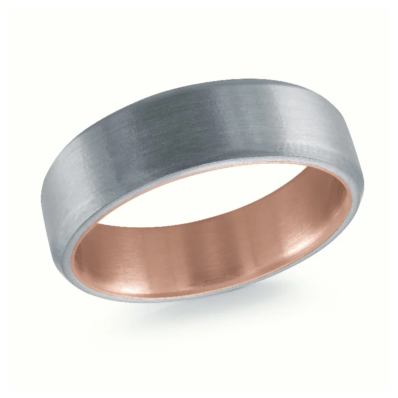 affordable diamond engagement ring for women-14K Rose Gold Ring from the Tantalum Collection by Malo - MRDTN-028-7P