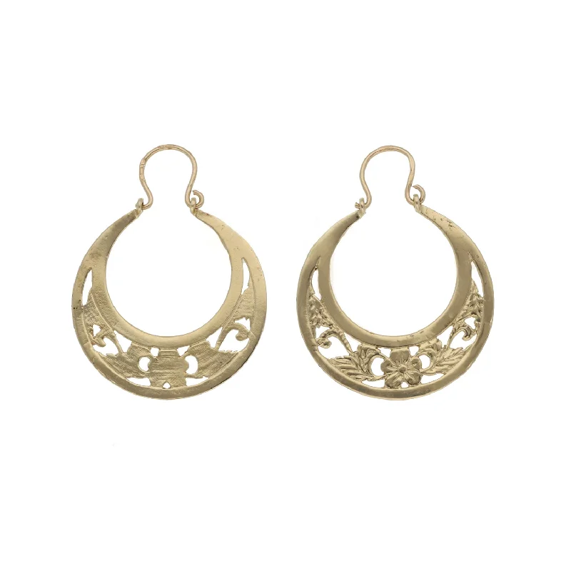 vintage earrings for women-14ct Gold Creole Earrings