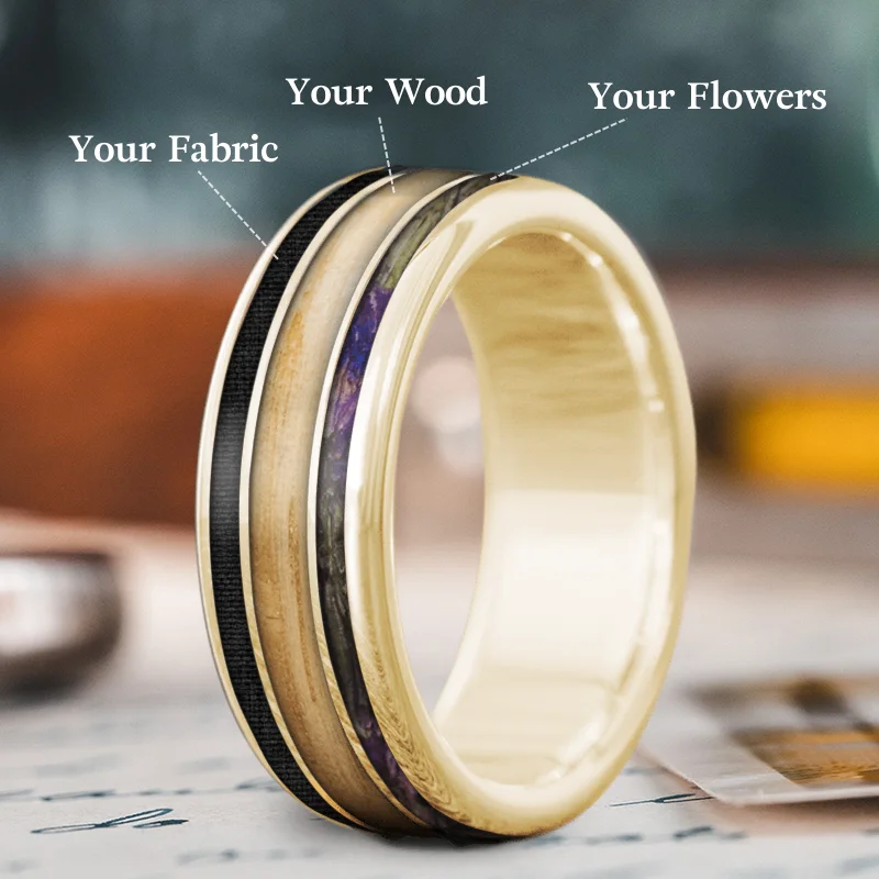 matching wedding rings for women-Custom Design - 3-Inlay Wide Center Ring tm_tHZxD-qHXVy97PqkneYV9