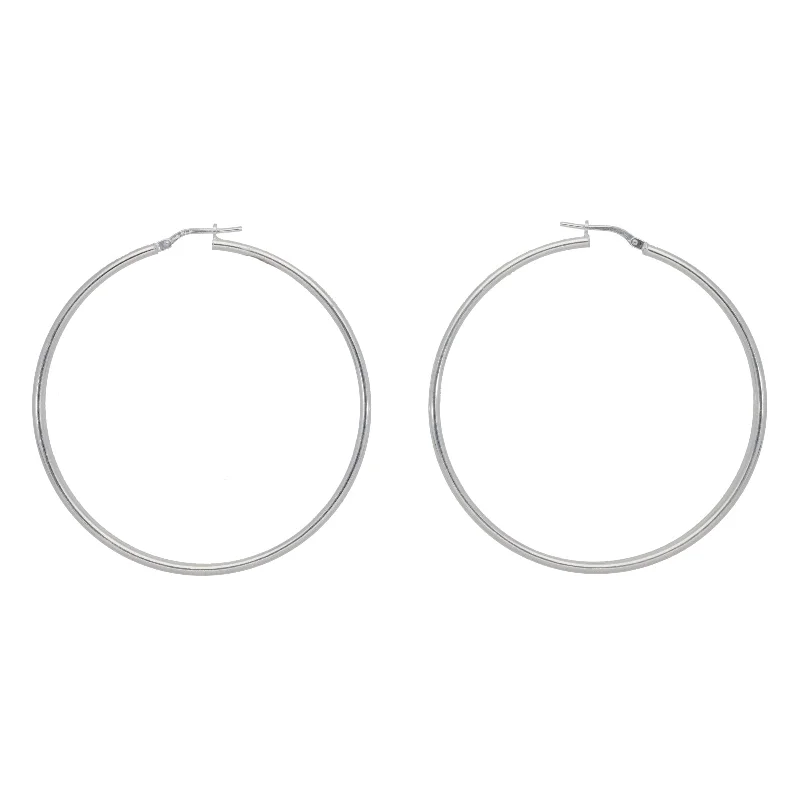 gold teardrop earrings for women-New Sterling Silver Hoop Earrings