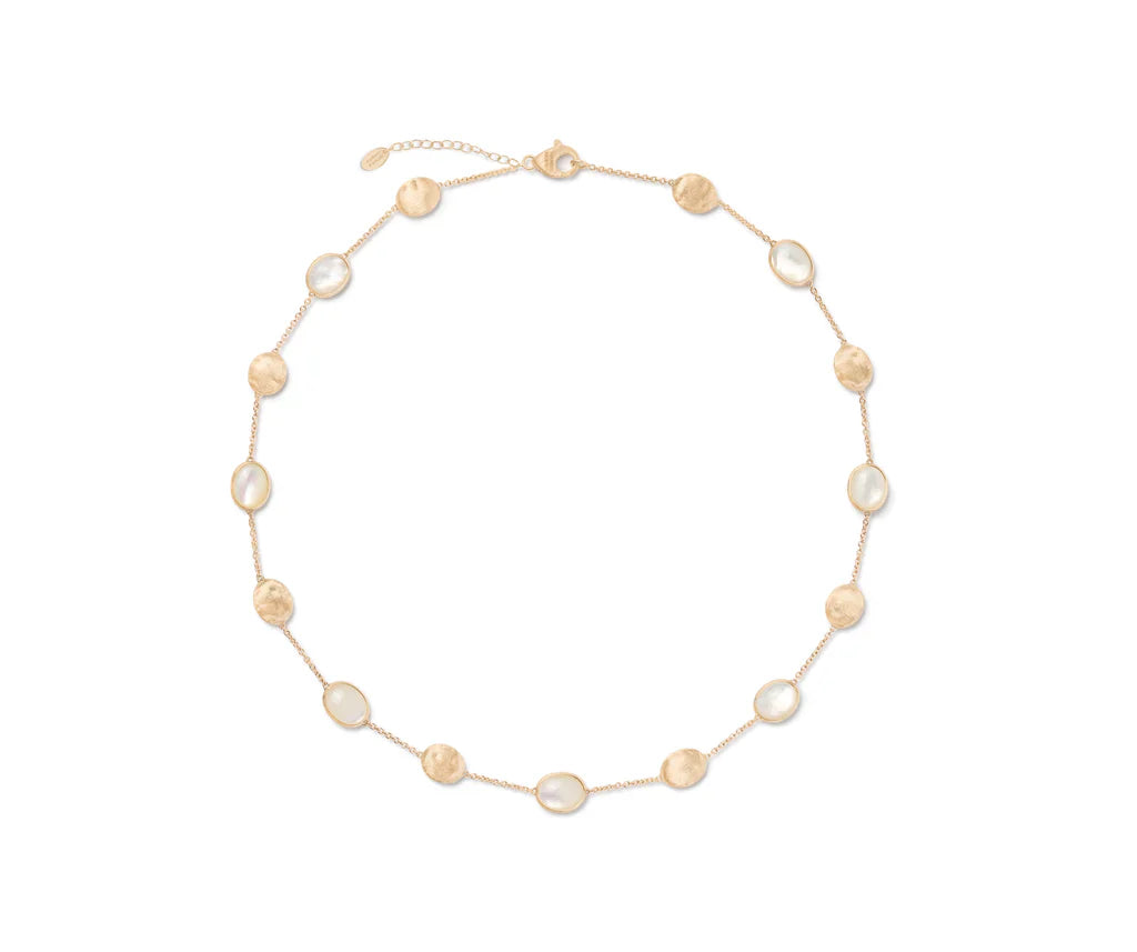 vintage chain necklace for women-Siviglia 18k Gold and Mother of Pearl Necklace