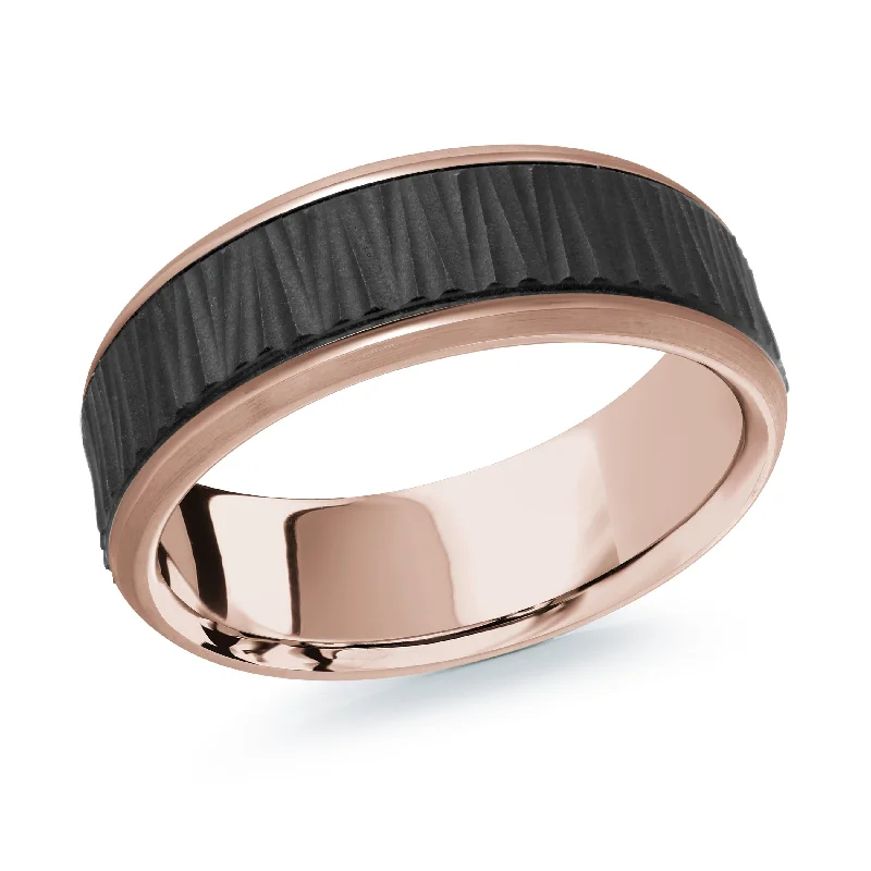 sparkling engagement ring for women-14K Rose Gold Ring from the Noir Collection by Malo - MRDA-127-7P