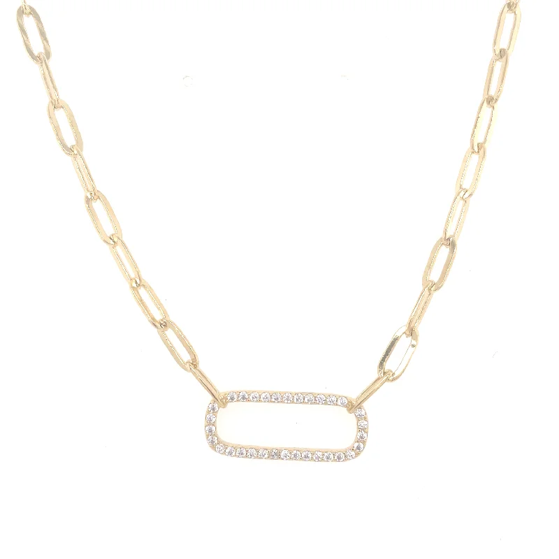 infinity necklace for women-Thick Paperclip CZ