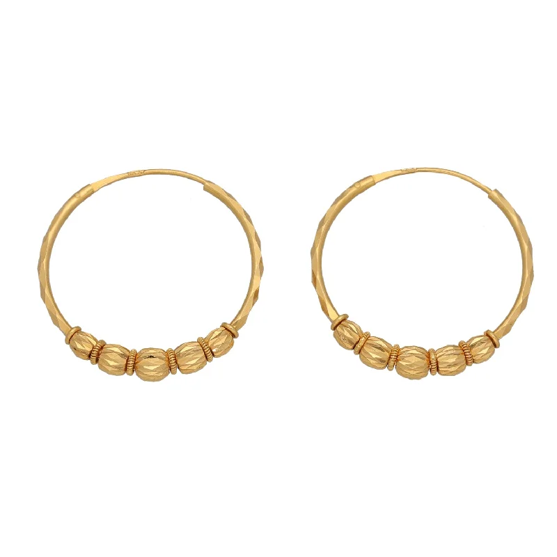 classic pearl earrings for women-22ct Gold Hoop Earrings