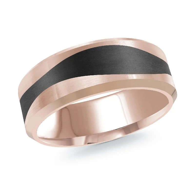 simple engagement ring for women-14K Rose Gold Ring from the Noir Collection by Malo - MRDA-156-8P