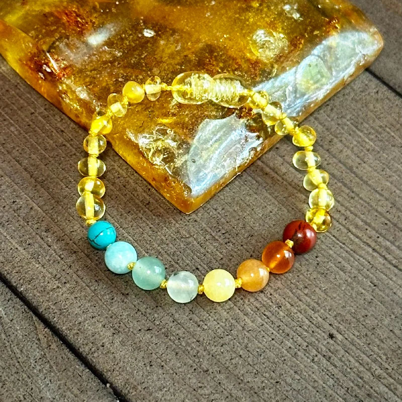 pearl bracelet for women-Retro Rainbow Teething Anklet