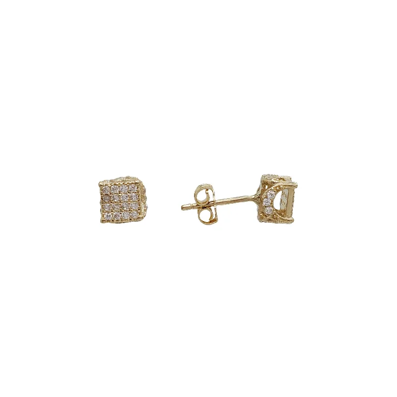 elegant earrings for women-Square Zirconia earring (14K)