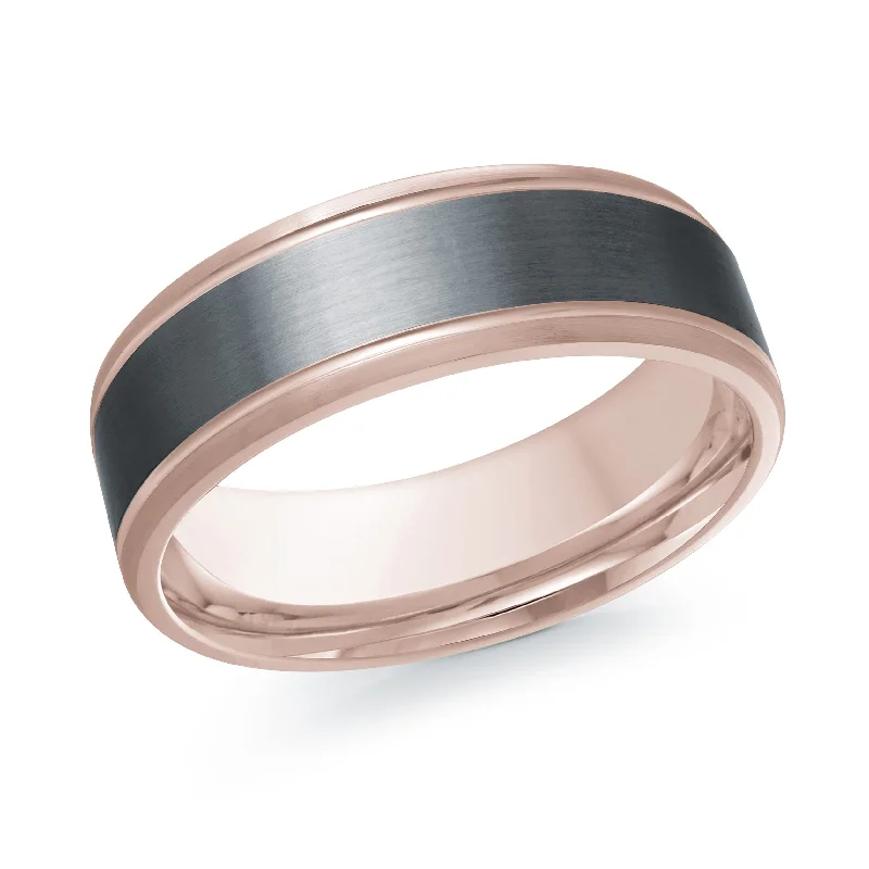 large engagement ring for women-14K Rose Gold Ring from the Tantalum Collection by Malo - MRDTN-009-7P