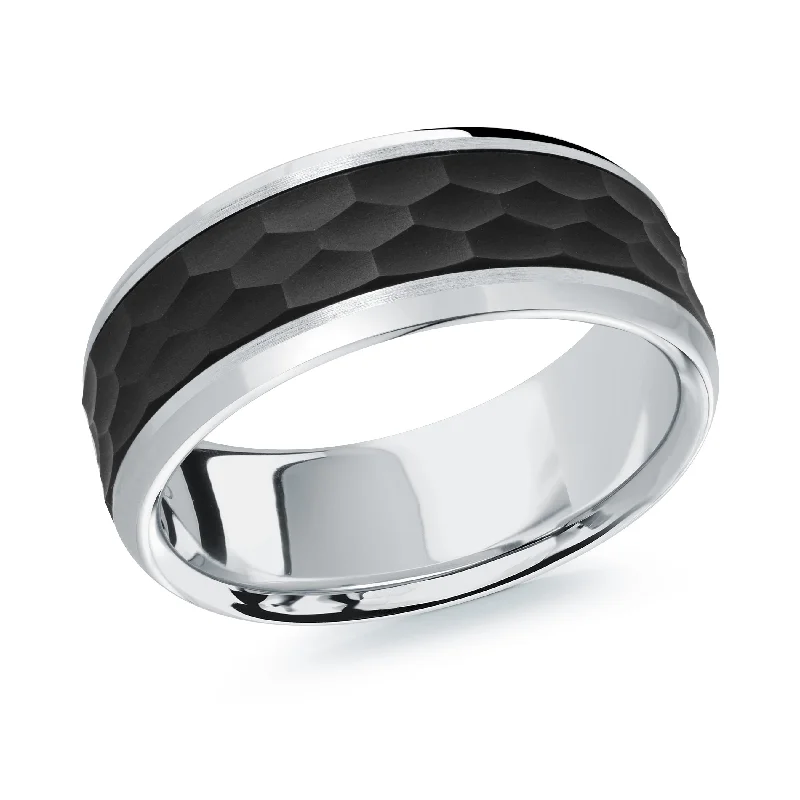 delicate engagement ring for women-14K White Gold Ring from the Noir Collection by Malo - MRDA-129-8W