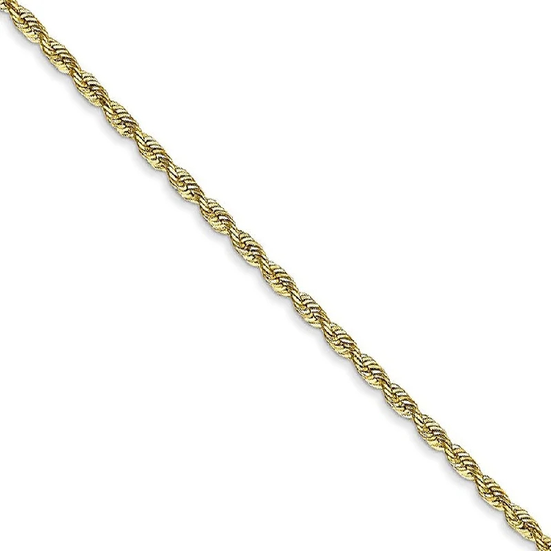 engraved bracelet for women-1.85mm 10k Yellow Gold D/C Quadruple Rope Chain Anklet