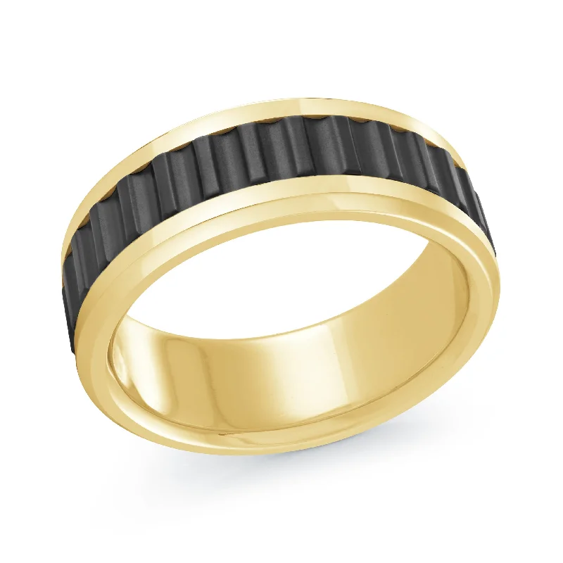 delicate engagement ring for women-14K Yellow Gold Ring from the Titanium Collection by Malo - MRDTI-004-8Y