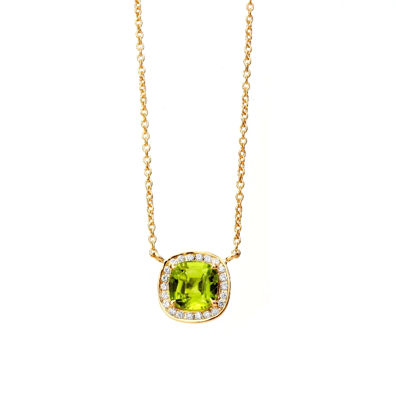 gold chain necklace for women-Cushion Diamond Necklace