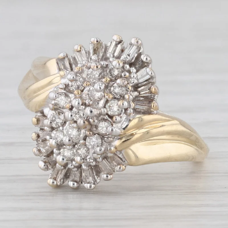 antique diamond engagement ring for women-0.45ctw Diamond Cluster Ring 10k Yellow Gold Size 7