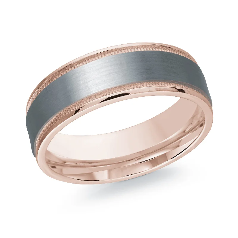 rose gold solitaire engagement ring for women-14K Rose Gold Ring from the Tantalum Collection by Malo - MRDTN-029-7P