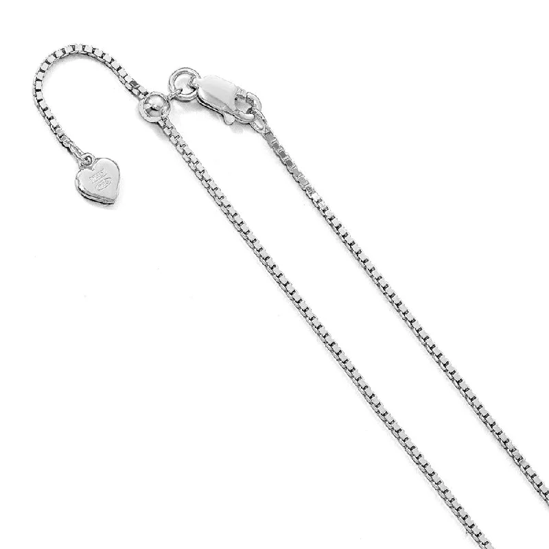 infinity bracelet for women-Sterling Silver Adjustable 1.2mm Box Chain Anklet, 11 Inch