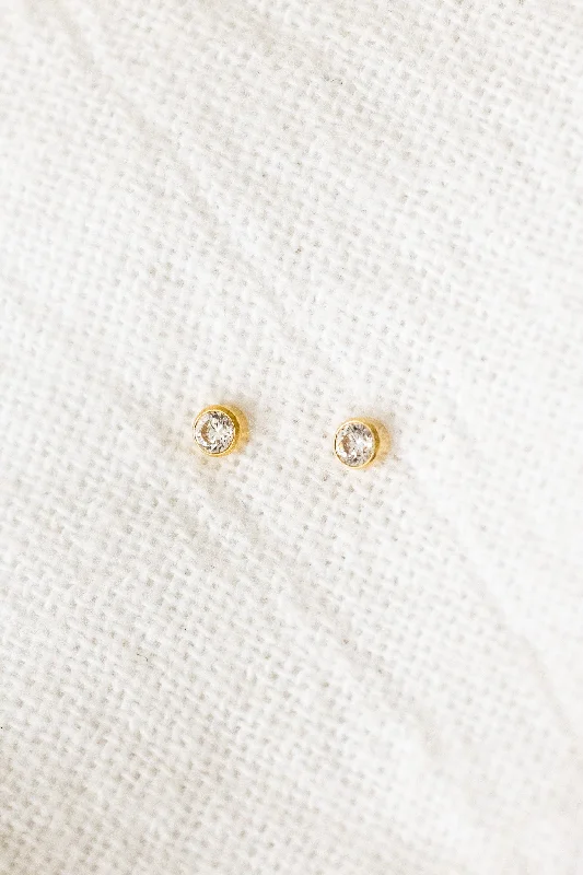 trendy earrings for women-Dainty CZ Studs