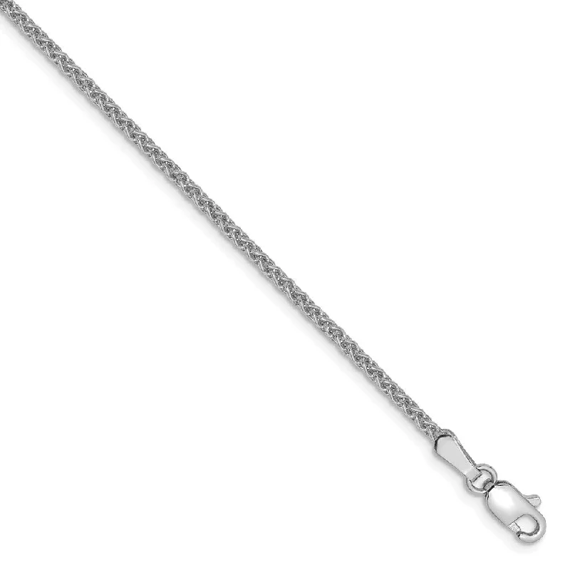 gold chain anklet for women-1.65mm, 14k White Gold, Solid Spiga Chain Anklet