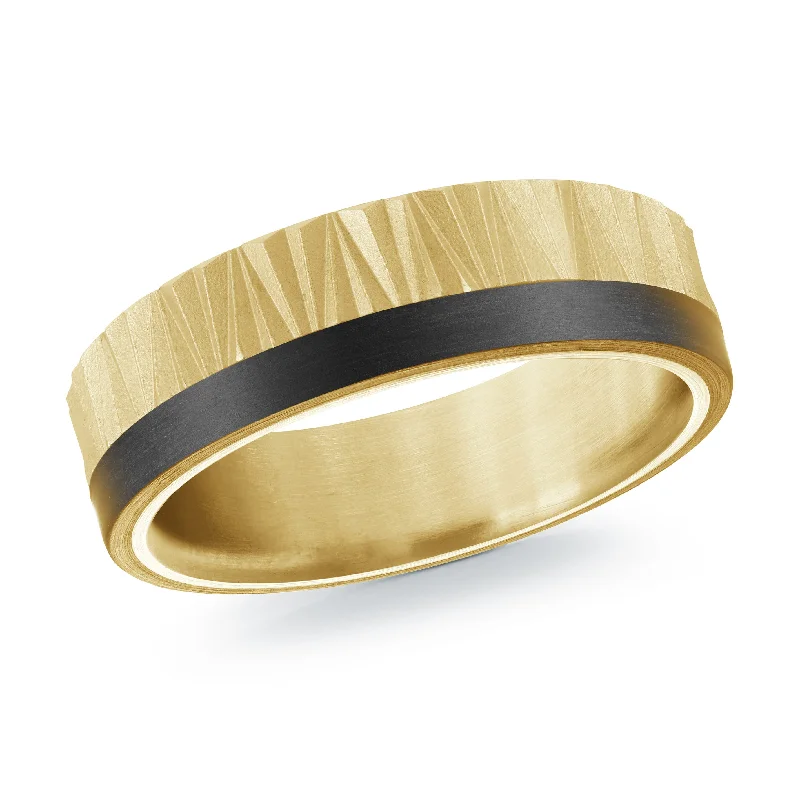 affordable engagement ring for women-14K Yellow Gold Ring from the Noir Collection by Malo - MRDA-150-65Y