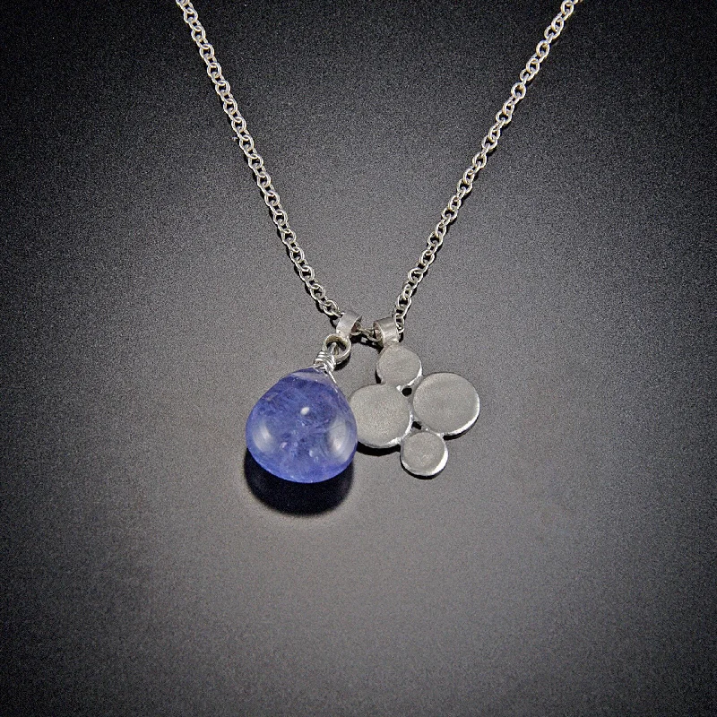 double chain necklace for women-Tanzanite Charm Necklace