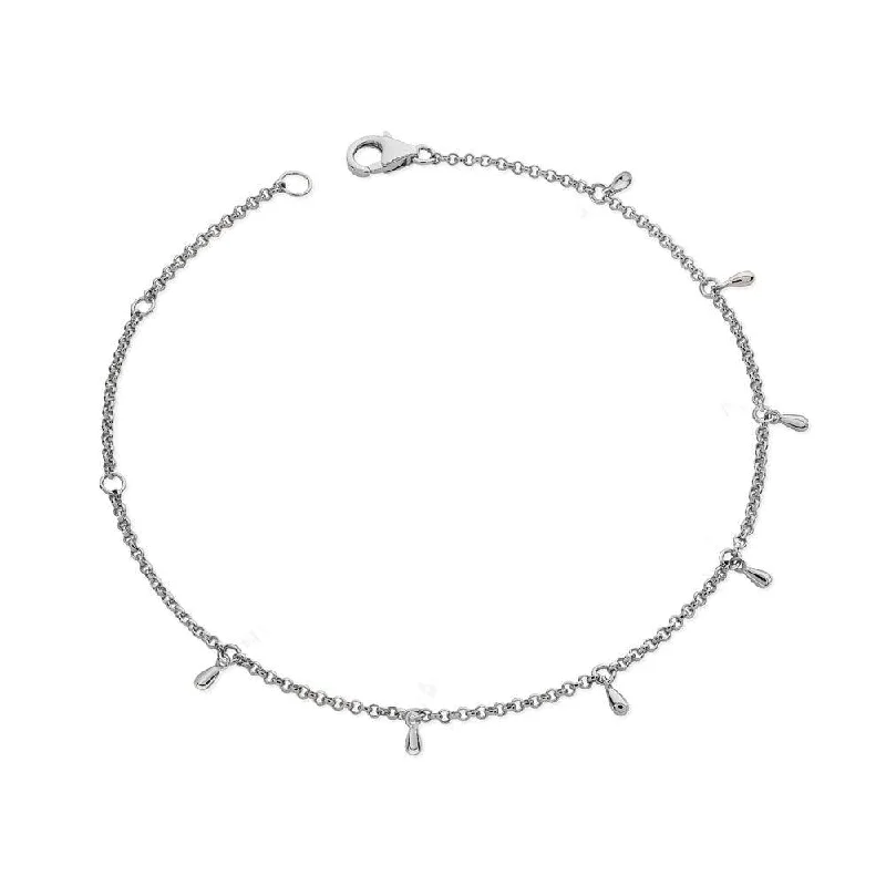 leather anklet for women-Lucy Q Multi Droplet Anklet