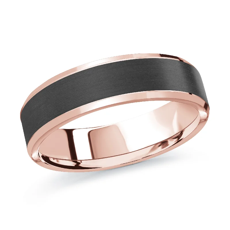 vintage-inspired engagement ring for women-14K Rose Gold Ring from the Noir Collection by Malo - MRDA-093-6P