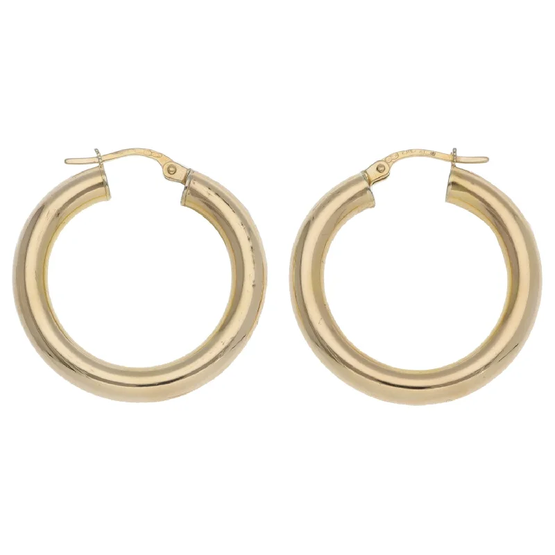 flower stud earrings for women-9ct Gold Hoop Earrings