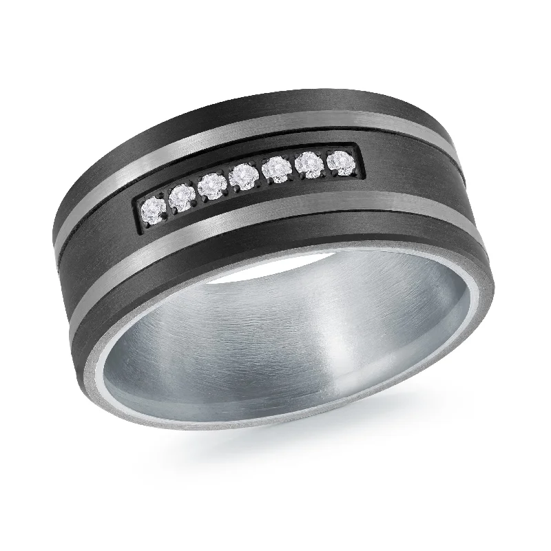 unique engagement ring for women-Titanium with 14K White Gold Ring from the Titanium Collection by Malo - MRDTI-015-9AWD