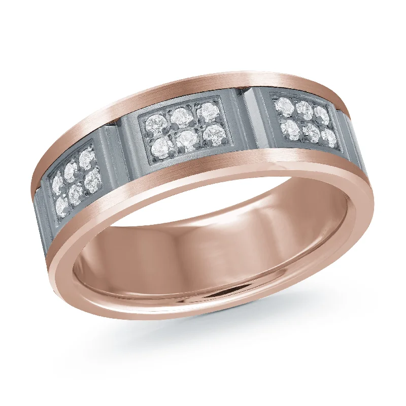 elegant engagement ring for women-14K Rose Gold Ring from the Tantalum Collection by Malo - MRDTN-039-8PD