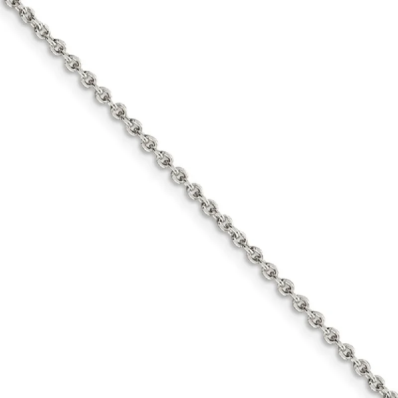 simple anklet for women-2mm Sterling Silver Classic Solid Cable Chain Anklet