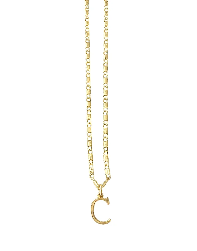 unique pendant necklace for women-Solid Initial Necklace