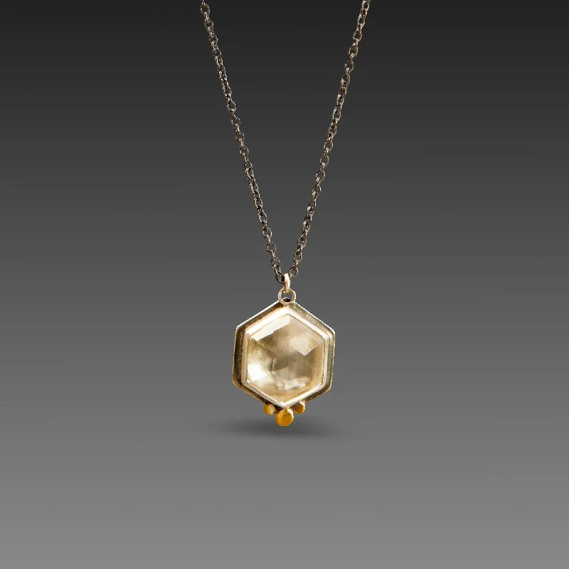 luxury necklace for women-Geometric White Topaz Necklace