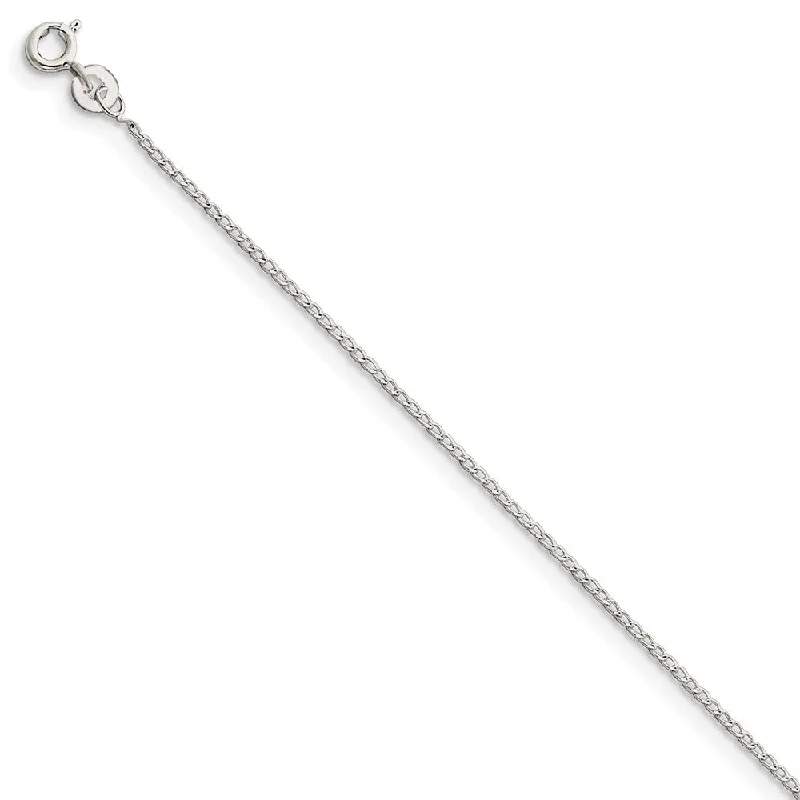 custom bracelet for women-1mm, Sterling Silver, Open Curb Chain Anklet, 9 inch