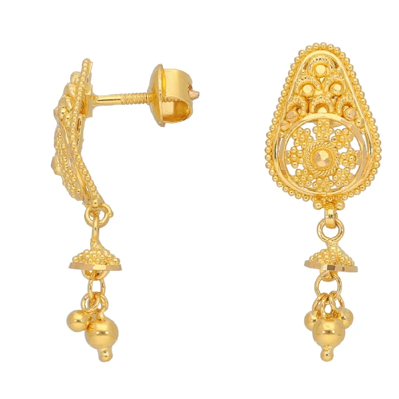 rhinestone earrings for women-New 22ct Gold Filigree Earrings