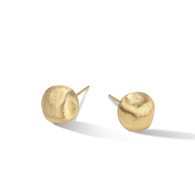 sterling silver earrings for women-Africa 18ct Yellow Gold Stud Earrings