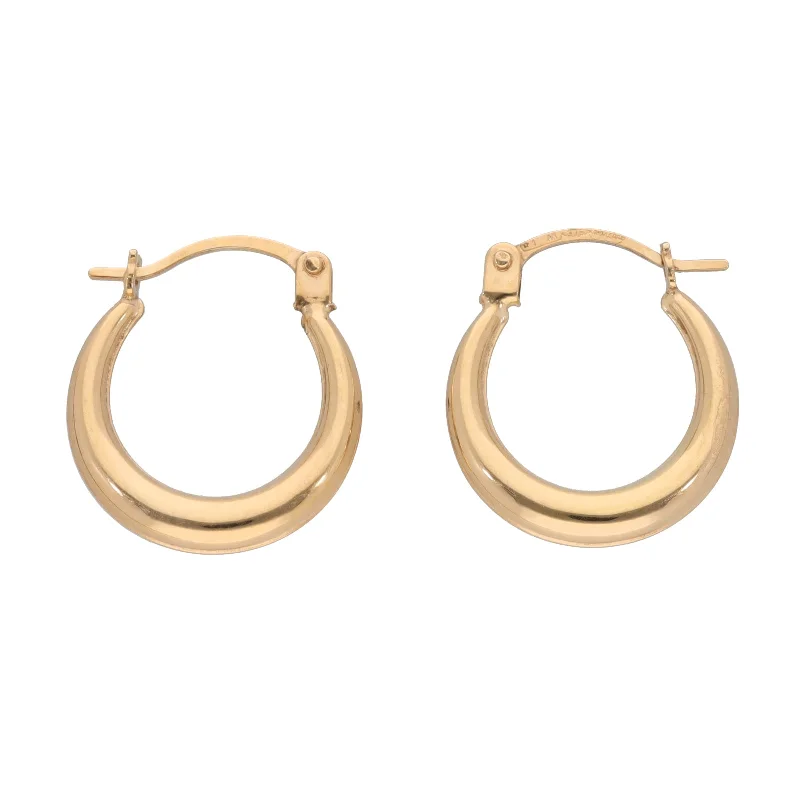 hand-crafted earrings for women-New 9ct Gold Hoop Earrings