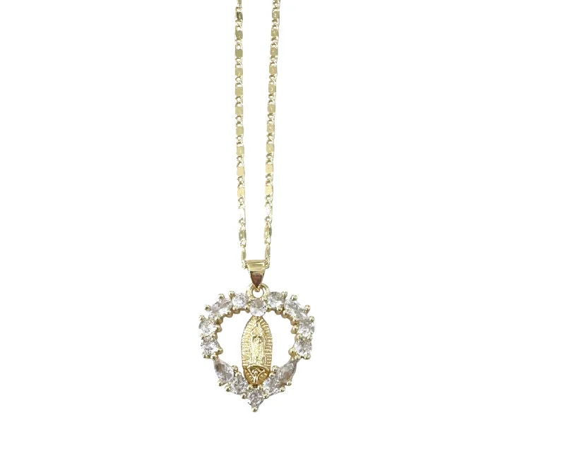 cute gold necklace for women-Saint Heart Necklace