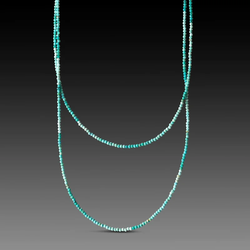 wedding necklace for women-Long Ombre Turquoise Necklace